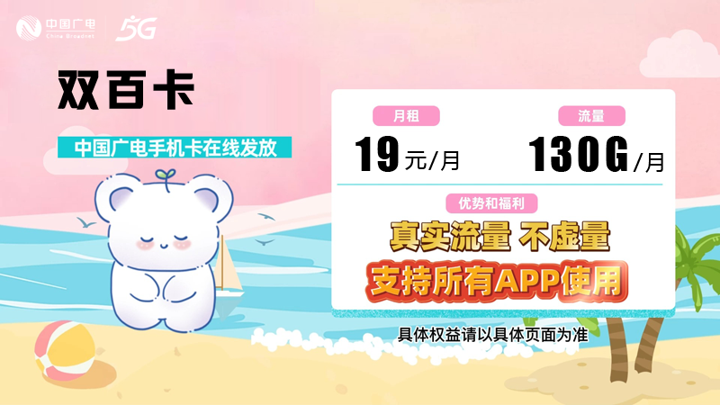 泰安广电流量卡价格表最新消息图片？推荐广电双百卡19元130G通用流量